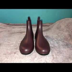 Brand New burgundy rain boots.